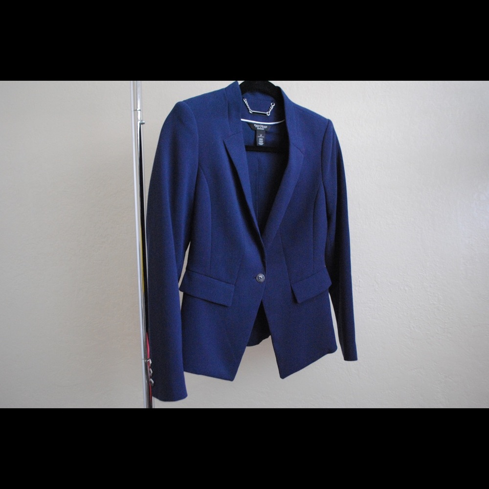 Fitted Dark Blue Blazer
